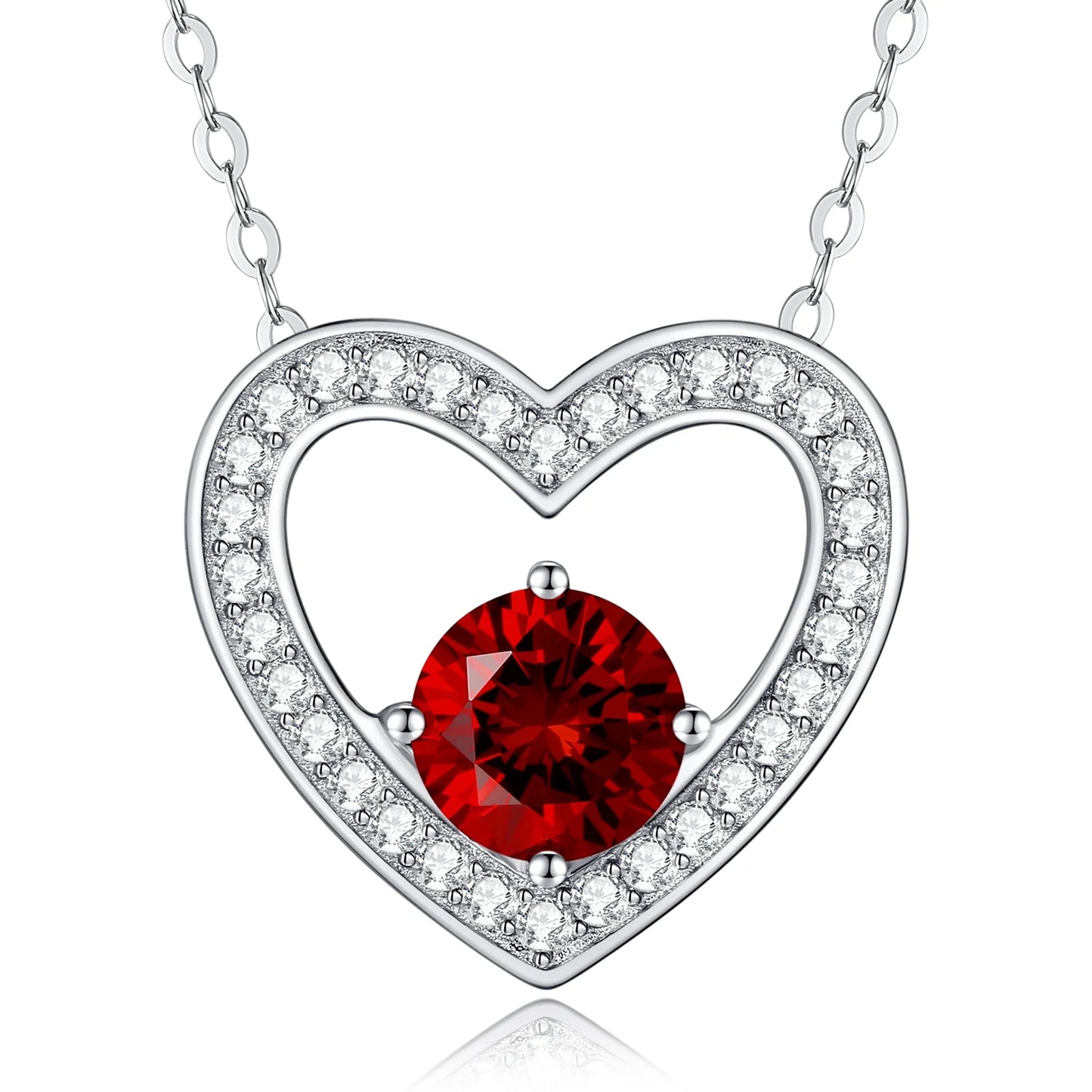 Brave Heart 925 Silver Necklaces with Birthstone 