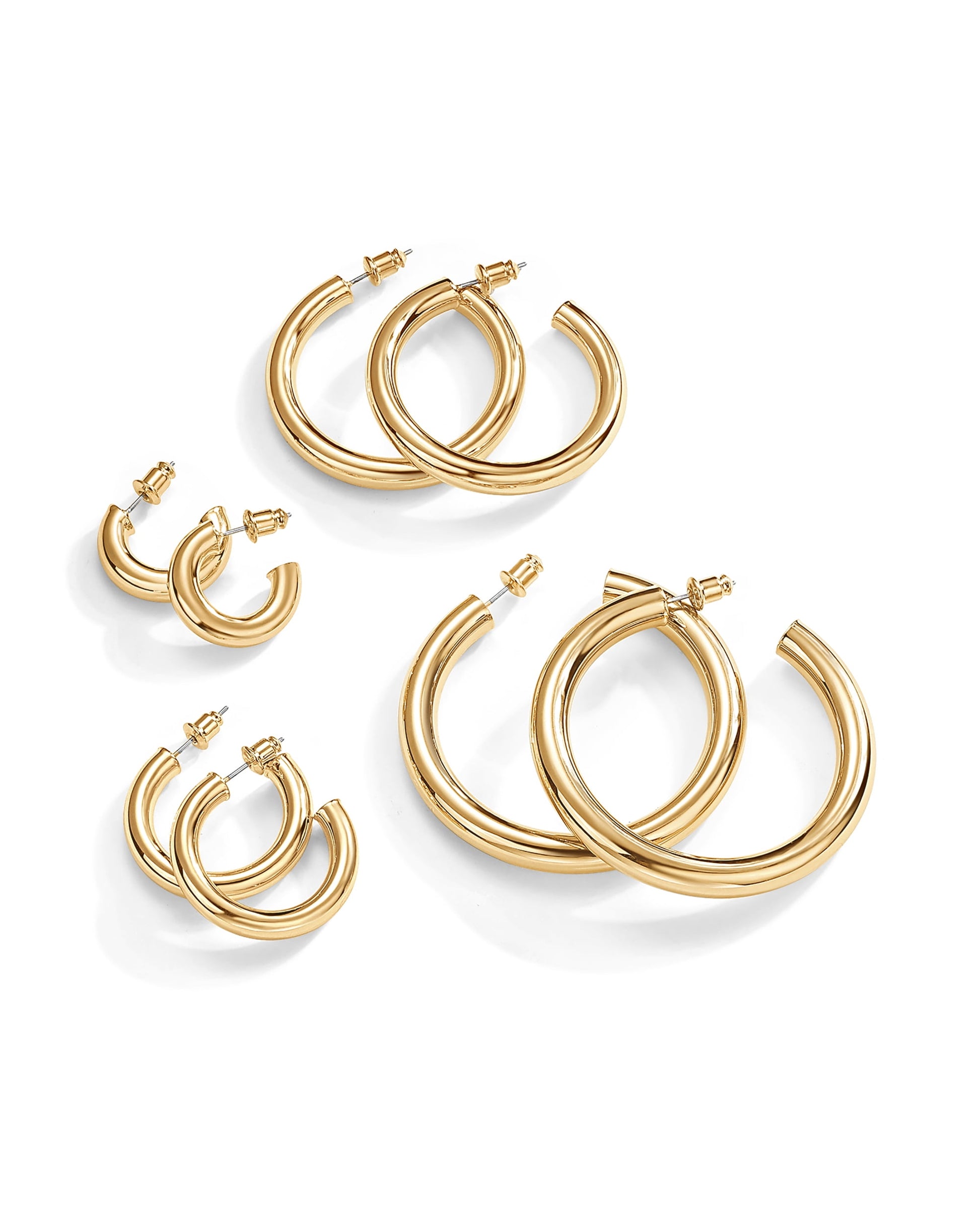 Infinity Gold Hoops 40Mm Thick Women Earrings 14K Gold Plated