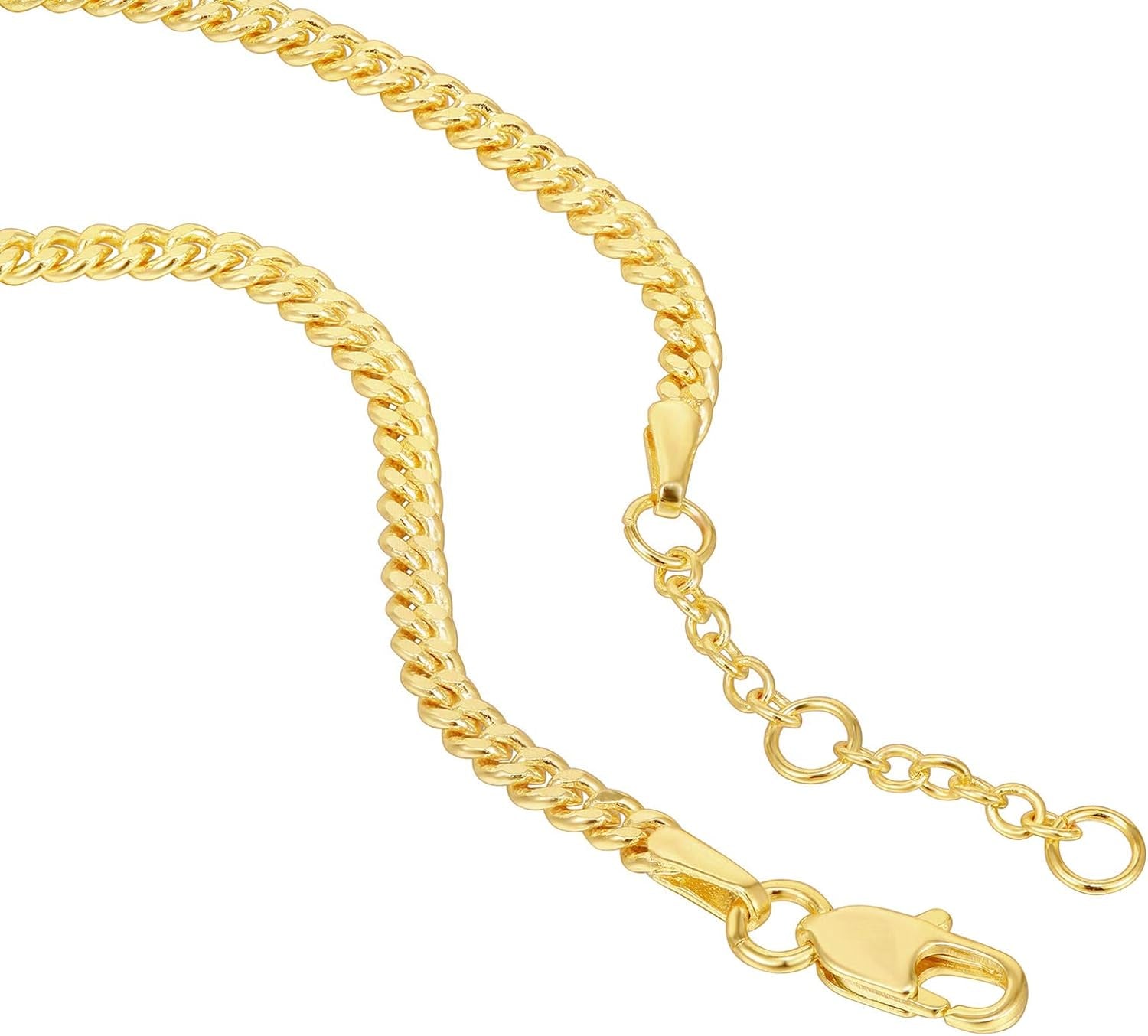 Gold Plated Curb Chain 14K Gold Bracelet