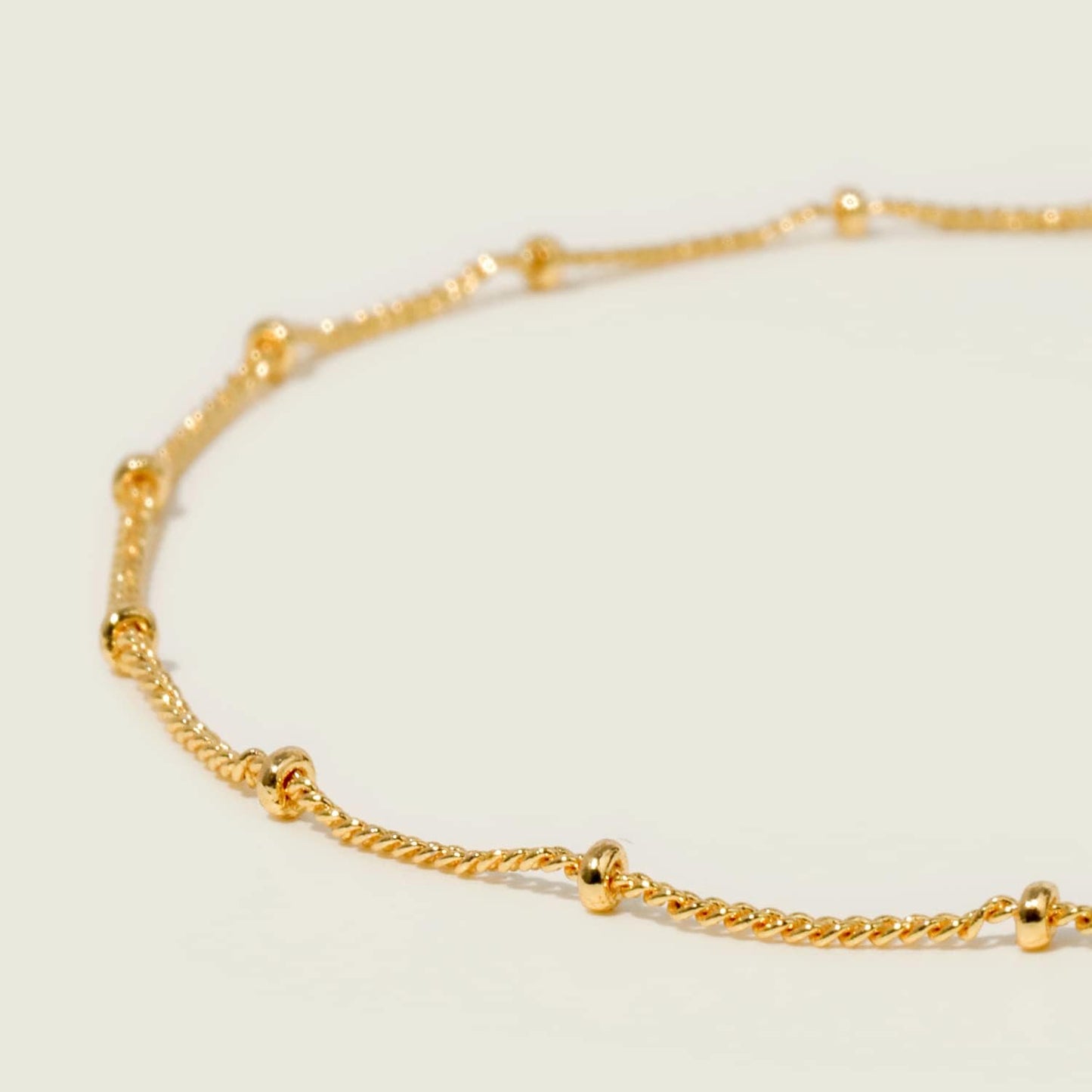 Dainty Gold Chain Choker Necklace 14K Gold Plated Handmade 