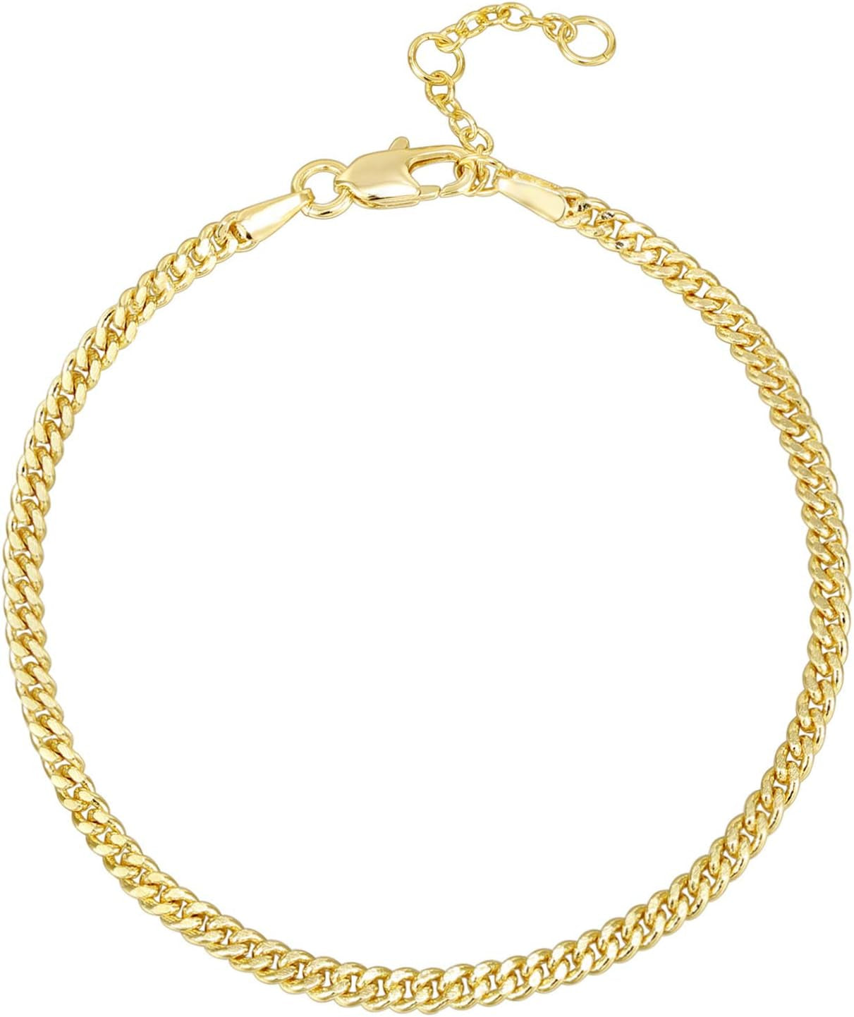 Gold Plated Curb Chain 14K Gold Bracelet